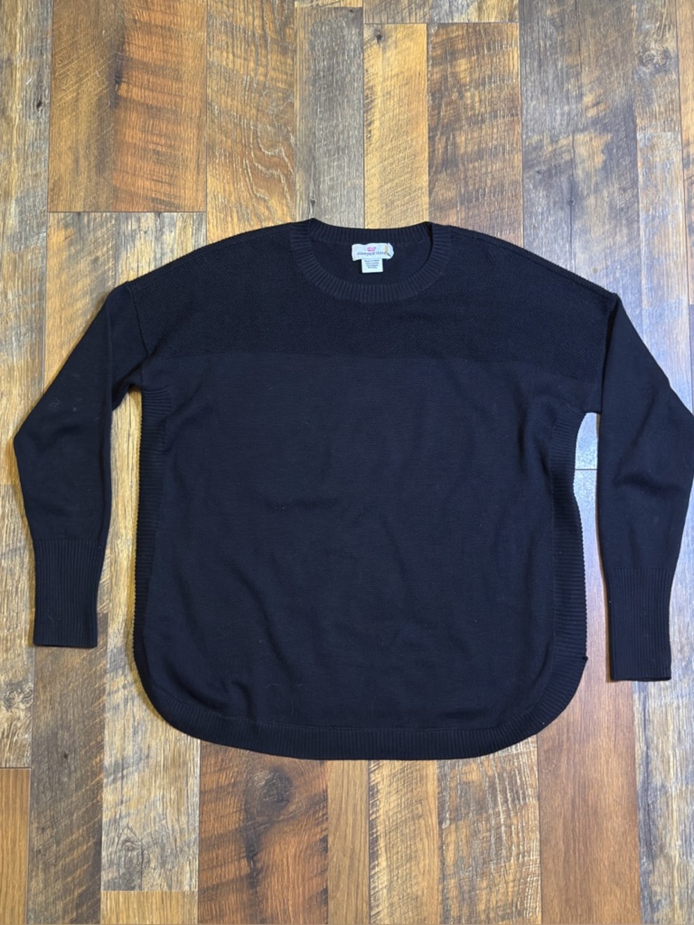 Vineyard vines lightweight sweater cotton silk blend black size xs